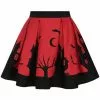 Collectif Marilu Haunted House 60's Skater Skirt Red 1 Collectif Marilu Haunted House 60's Skater Skirt Red