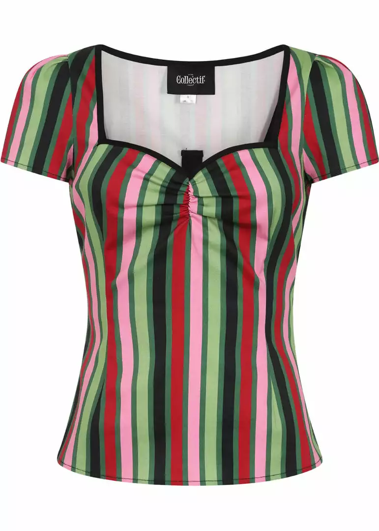 Collectif Mimi Mountain Stripe 50's Top New In 3 Collectif Mimi Mountain Stripe 50's Top New In