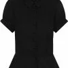 New In Collectif Mary Grace 40's Blouse Plain Black 1 New In Collectif Mary Grace 40's Blouse Plain Black