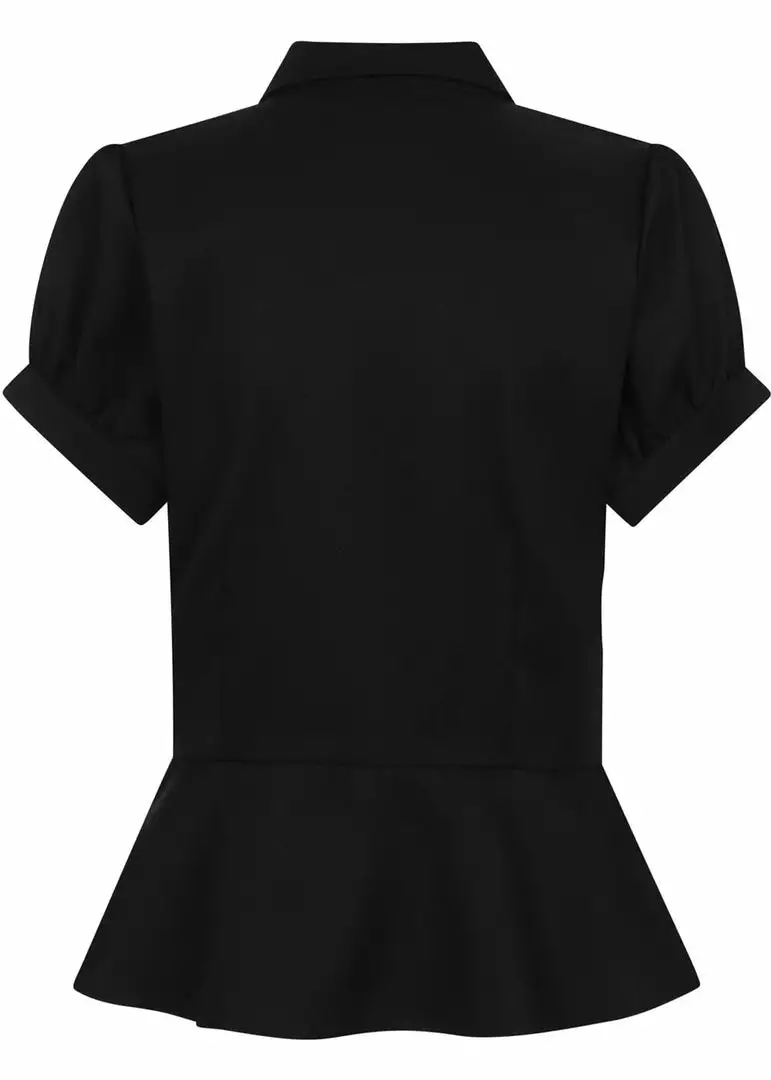 New In Collectif Mary Grace 40's Blouse Plain Black 4 New In Collectif Mary Grace 40's Blouse Plain Black