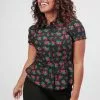 Collectif Mary Grace Love Rose 40's Blouse Black
