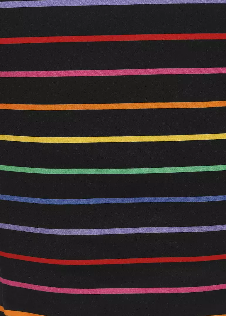 Collectif Dolores Dark Rainbow 50's Top Black Multi New In 7 Collectif Dolores Dark Rainbow 50's Top Black Multi New In