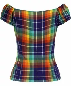 Collectif Dolores Rainbow Check 50's Top 11 Collectif Dolores Rainbow Check 50's Top