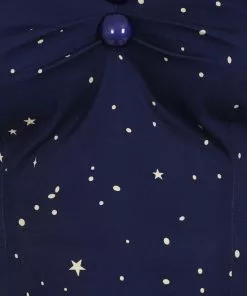Collectif Dolores Magic Stars 50's Top Navy Blue 7 Collectif Dolores Magic Stars 50's Top Navy Blue