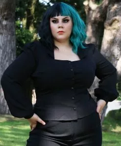 Collectif Lillian 40's Blouse Black