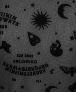 Collectif Ana Ouija Mesh Crop Top Black New In