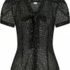 Collectif Tura Little Stars 40's Blouse Black New In 1 Collectif Tura Little Stars 40's Blouse Black New In