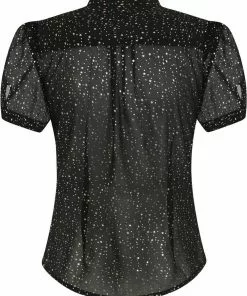 Collectif Tura Little Stars 40's Blouse Black New In 10 Collectif Tura Little Stars 40's Blouse Black New In