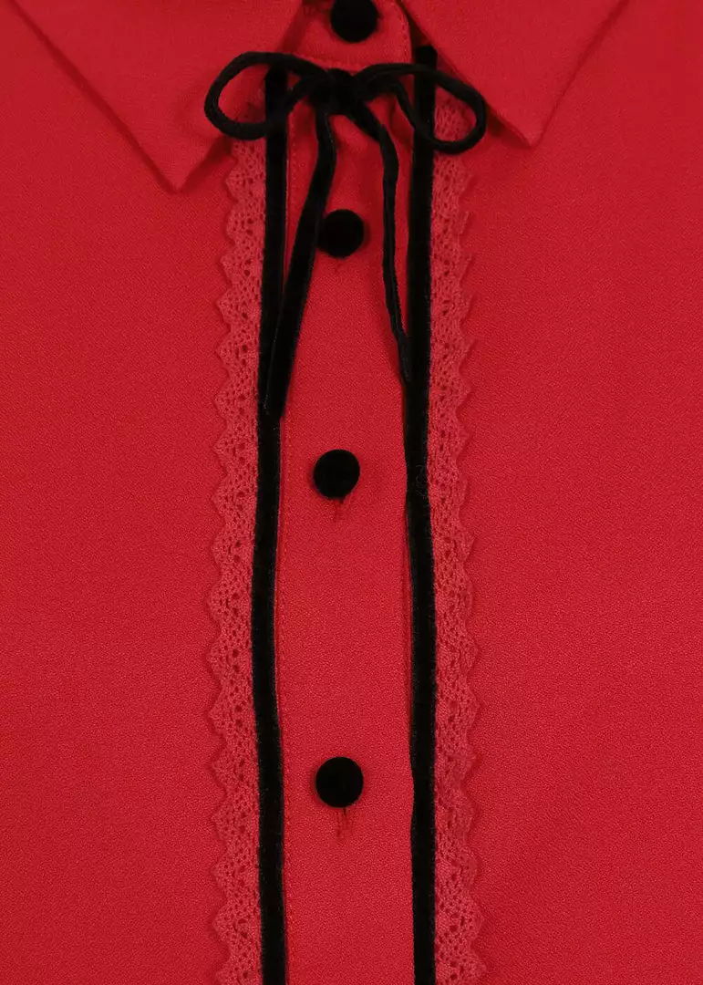 New In Collectif Bryonny 40's Blouse Red 4 New In Collectif Bryonny 40's Blouse Red