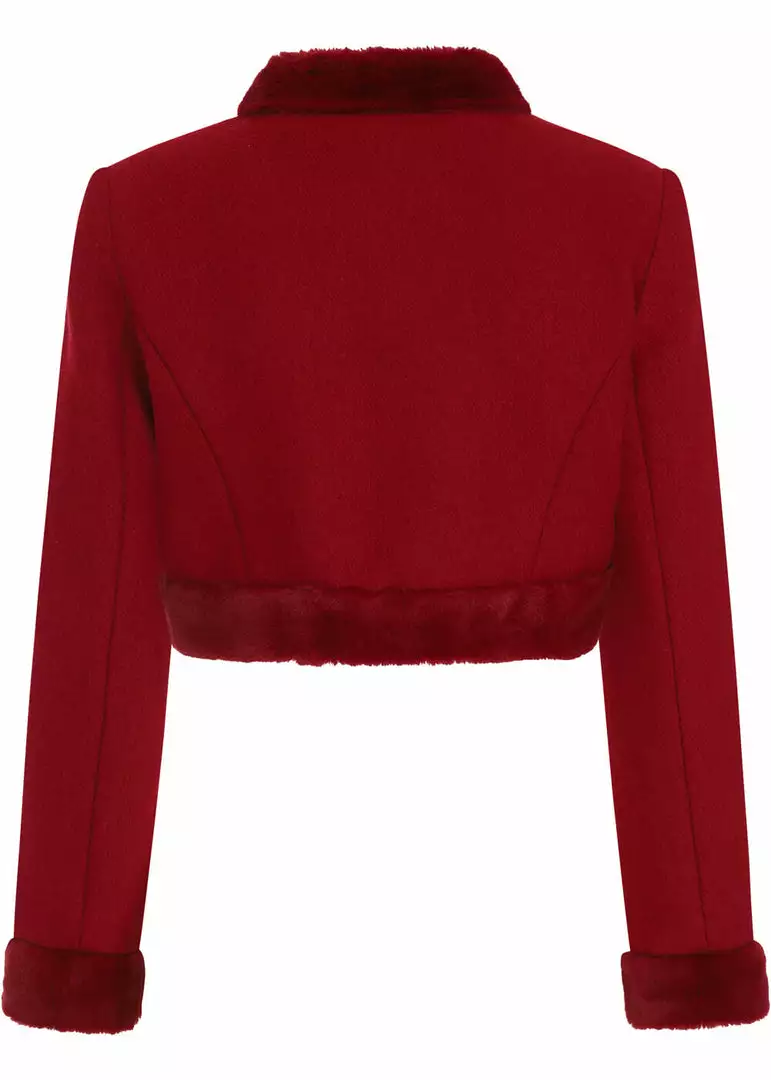 Collectif Marcia Faux Fur 40's Bolero Wine New In 5 Collectif Marcia Faux Fur 40's Bolero Wine New In