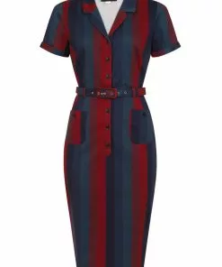 New In Collectif Caterina Jewel Stripe 50's Pencil Dress Multi