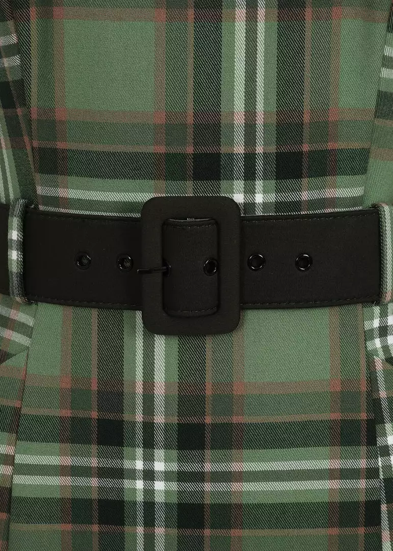 Collectif Pavel Dales Check 40's Pencil Dress Green 5 Collectif Pavel Dales Check 40's Pencil Dress Green