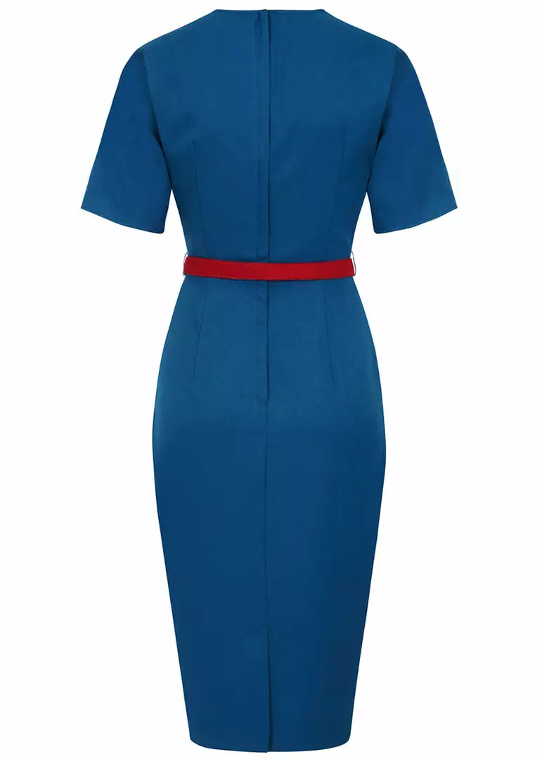 Collectif Aleksi 50's Pencil Dress Petrol New In 6 Collectif Aleksi 50's Pencil Dress Petrol New In