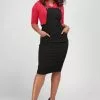 New In Collectif Kayden Overalls 50's Pencil Dress Black 1 New In Collectif Kayden Overalls 50's Pencil Dress Black