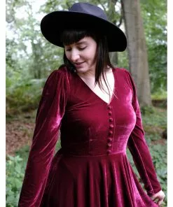 Collectif Clarina 60's Mini Dress Wine 11 Collectif Clarina 60's Mini Dress Wine