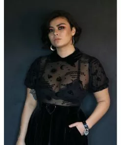 Collectif Ana Ouija Mesh 60's Skater Dress Black 11 Collectif Ana Ouija Mesh 60's Skater Dress Black