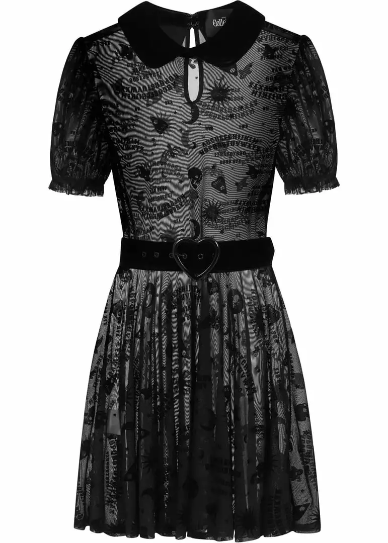 Collectif Ana Ouija Mesh 60's Skater Dress Black 3 Collectif Ana Ouija Mesh 60's Skater Dress Black