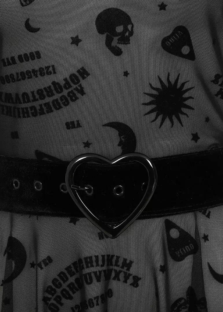 Collectif Ana Ouija Mesh 60's Skater Dress Black 4 Collectif Ana Ouija Mesh 60's Skater Dress Black