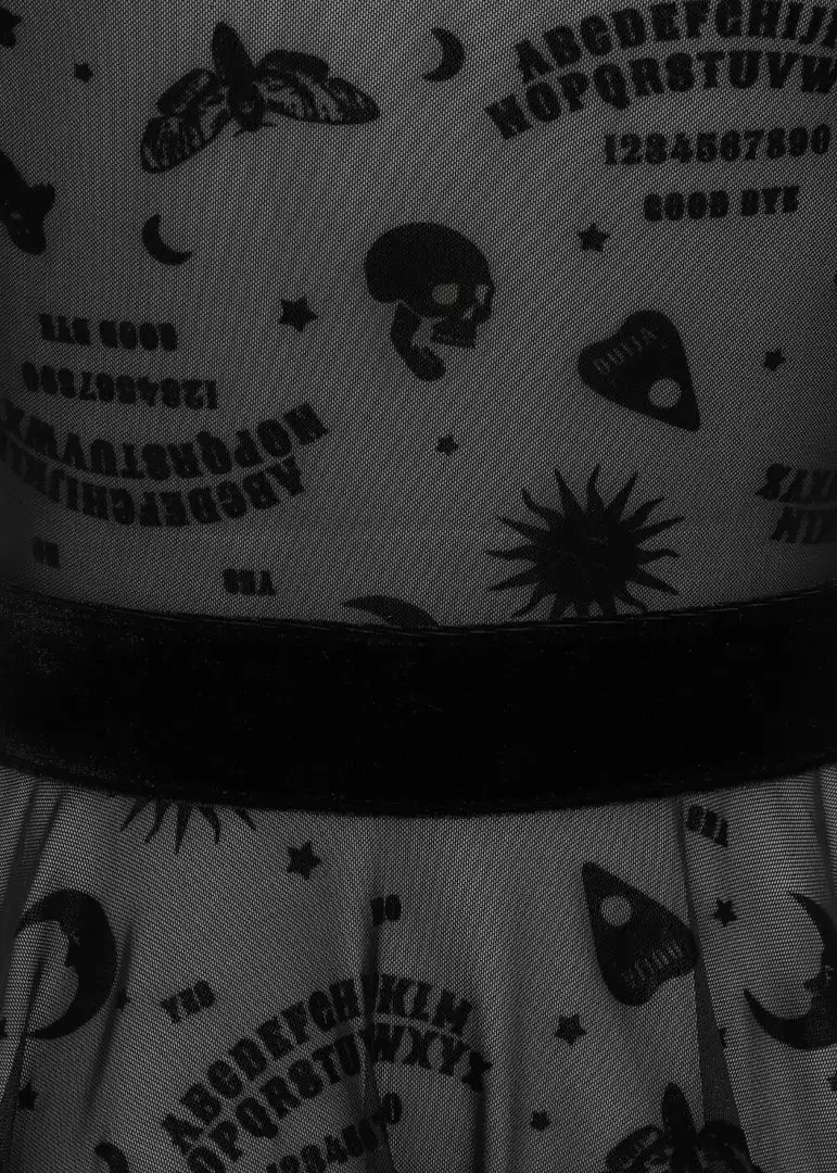 Collectif Ana Ouija Mesh 60's Skater Dress Black 8 Collectif Ana Ouija Mesh 60's Skater Dress Black