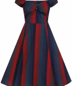 Collectif Dolores Jewel Stripe 50's Swing Dress Multi New In