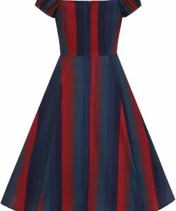 Collectif Dolores Jewel Stripe 50's Swing Dress Multi New In