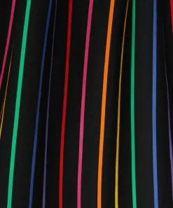 Collectif Amber-Lea Dark Rainbow 50's Swing Dress Multi New In 11 Collectif Amber-Lea Dark Rainbow 50's Swing Dress Multi New In