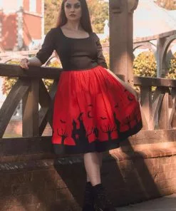 New In Collectif Amber Lea Haunted House 50's Swing Dress Red