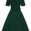 Collectif Ann Harrad 50's Swing Dress Green New In
