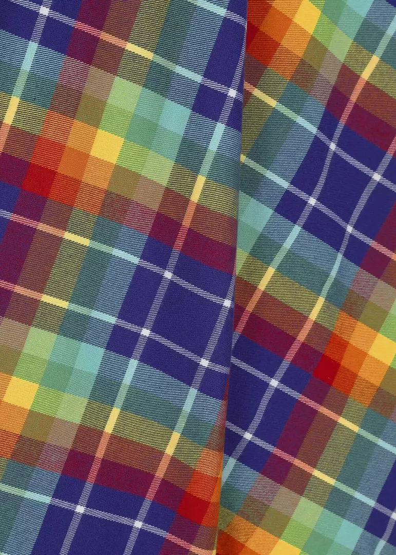 Collectif Suzanne Rainbow Check 50's Swing Dress Multi 9 Collectif Suzanne Rainbow Check 50's Swing Dress Multi