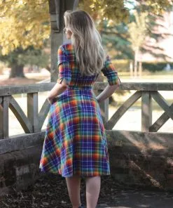 Collectif Suzanne Rainbow Check 50's Swing Dress Multi 13 Collectif Suzanne Rainbow Check 50's Swing Dress Multi