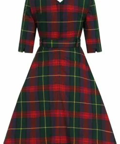 Collectif Cerere Etude Check 40's Swing Dress Multi New In