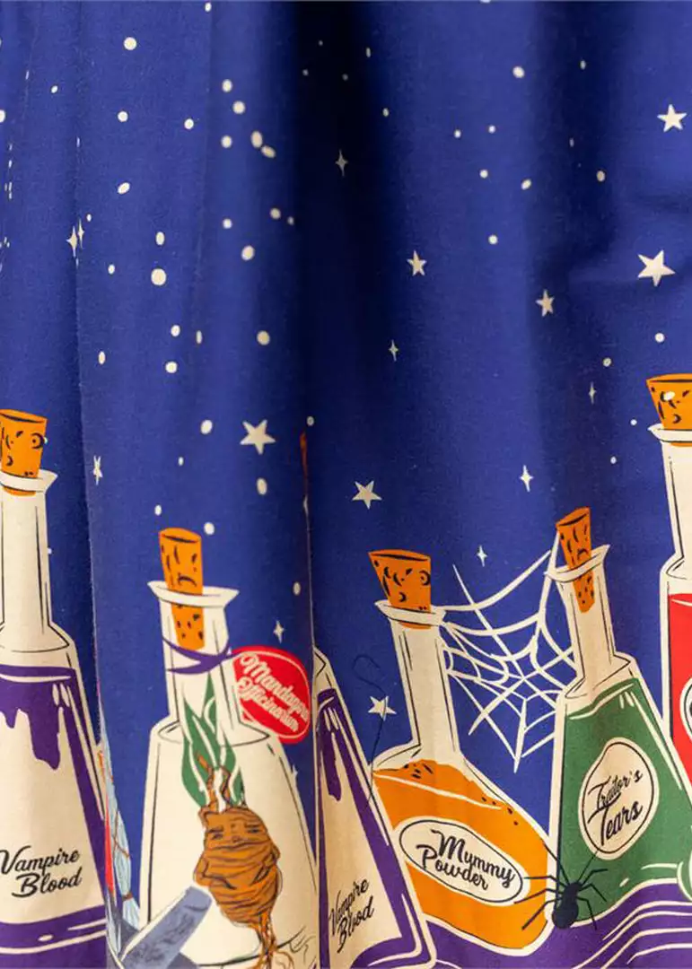 Collectif June Magic Potions 50's Swing Dress Multi New In 5 Collectif June Magic Potions 50's Swing Dress Multi New In