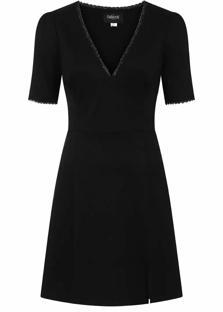 Collectif Vega 60's Mini Dress Black 4 Collectif Vega 60's Mini Dress Black