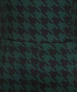 Collectif Gael Houndstooth Pinafore 40's Jumpsuit Green New In