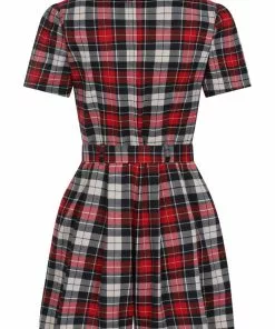 Collectif Hattie Sherwood Check 40's Playsuit Multicolour 14 Collectif Hattie Sherwood Check 40's Playsuit Multicolour