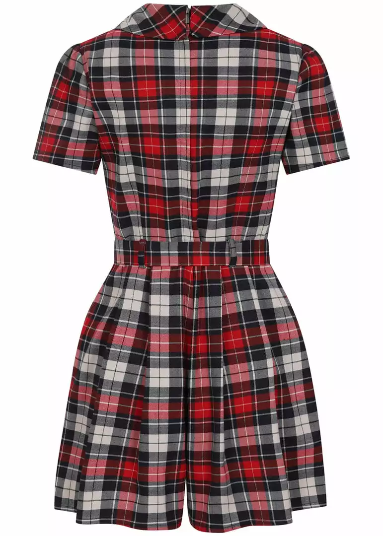 Collectif Hattie Sherwood Check 40's Playsuit Multicolour 7 Collectif Hattie Sherwood Check 40's Playsuit Multicolour