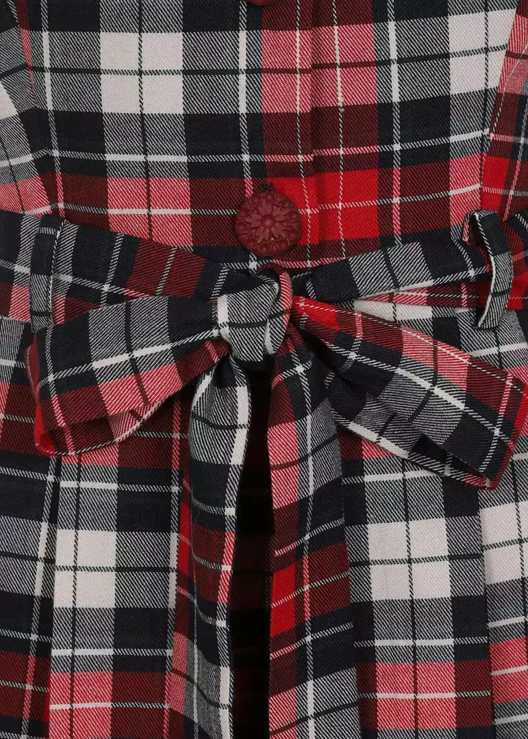 Collectif Hattie Sherwood Check 40's Playsuit Multicolour 5 Collectif Hattie Sherwood Check 40's Playsuit Multicolour