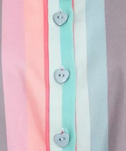 Collectif Sammy Dreamy Rainbow Stripe 50's Blouse Top Multi New In 9 Collectif Sammy Dreamy Rainbow Stripe 50's Blouse Top Multi New In