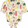 New In Collectif Sammy Vegetable Medley 50's Blouse Cream 2 New In Collectif Sammy Vegetable Medley 50's Blouse Cream