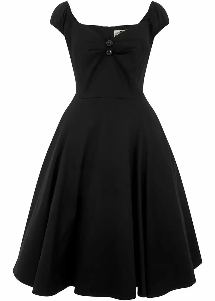 Collectif Dolores Classic 50's Swing Dress Black 4 Collectif Dolores Classic 50's Swing Dress Black