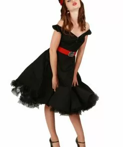 Collectif Dolores Classic 50's Swing Dress Black 10 Collectif Dolores Classic 50's Swing Dress Black