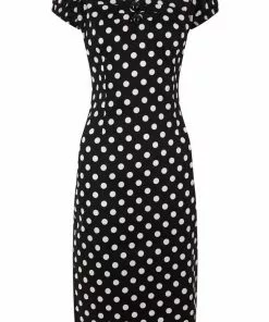 Collectif Dolores Polkadot 50's Pencil Dress Black New In 10 Collectif Dolores Polkadot 50's Pencil Dress Black New In