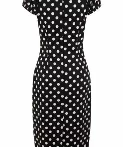 Collectif Dolores Polkadot 50's Pencil Dress Black New In 11 Collectif Dolores Polkadot 50's Pencil Dress Black New In