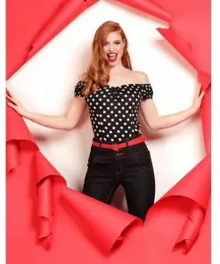 Collectif Dolores Polkadot 50's Top Black White New In 9 Collectif Dolores Polkadot 50's Top Black White New In