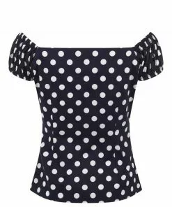 Collectif Dolores Polkadot 50's Top Black White New In 11 Collectif Dolores Polkadot 50's Top Black White New In