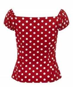 New In Collectif Dolores Polkadot 50's Top Red 8 New In Collectif Dolores Polkadot 50's Top Red