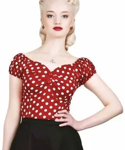 New In Collectif Dolores Polkadot 50's Top Red 9 New In Collectif Dolores Polkadot 50's Top Red