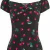 Collectif Dolores 50's Cherry Top Black New In