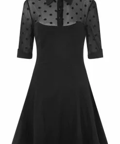 New In Collectif Wednesday Skater 50's Dress Black