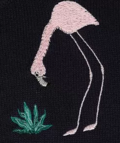 Collectif Lucy 50's Flamingo Palm Cardigan Navy 13 Collectif Lucy 50's Flamingo Palm Cardigan Navy